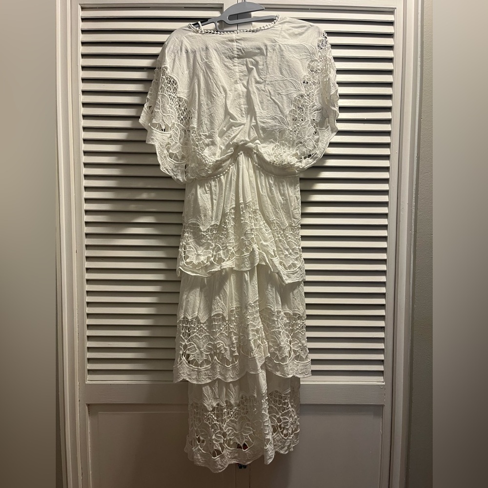 Farm Rio White Richelieu Midi Dress Small - Picture 4 of 10